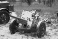 Russian Soviet 45mm Anti-tank Gun. It Was The Main Anti-tank Weapon Of Red Army Artillery Units In World War WW II