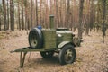 Russian Soviet World War Ii Field Kitchen In Forest. WWII Equipment Of Red Army. Royalty Free Stock Photo