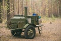 Russian Soviet World War Ii Field Kitchen In Forest. WWII Equipment Of Red Army. Royalty Free Stock Photo