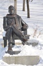 Monument to Nikolai Pavlovich Zadornov - Russian and Soviet writer and screenwriter on the banks of the Amur River, Khabarovsk, Ru