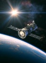 Russian Spacecraft In The Rays Of Light