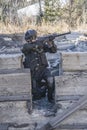 Russian special forces training at a military training ground.