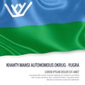 Russian state Khanty-Mansi Autonomous Okrug-Yugra flag.