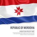 Russian state Republic of Mordovia flag. Royalty Free Stock Photo