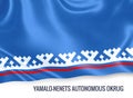 Russian state Yamalo-Nenets Autonomous Okrug flag waving on an i