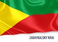 Russian state Zabaykalsky Krai flag waving on an isolated white Royalty Free Stock Photo