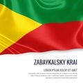 Russian state Zabaykalsky Krai flag. Royalty Free Stock Photo
