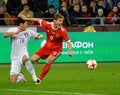 Russian striker Aleksandr Kokorin and South Korean centre back Y