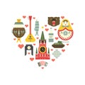 Russian Symbols in Heart