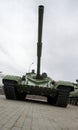 a Russian tank against a gloomy sky .front view Royalty Free Stock Photo