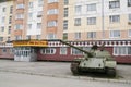 Russian tank in city