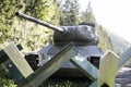 Russian tank (Panzer) lurking on the border between Austria and Slovenia. Royalty Free Stock Photo