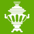 Russian tea samovar icon green