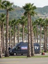 Russian television near the Olympic Park. Sochi Autodrom 2014 FORMULA 1 RUSSIAN GRAND PRIX . Royalty Free Stock Photo