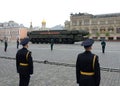 Russian thermonuclear weapon intercontinental ballistic missile Yars on parade festivities devoted to 74 anniversary of Victory Da Royalty Free Stock Photo