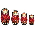 Russian tradition matryoshka dolls in style Hohloma Royalty Free Stock Photo