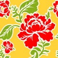 Russian traditional floral pattern. National ornament Khokhloma. Roses and leaves texture. Retro folk flower background Royalty Free Stock Photo