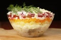 Russian traditional herring salad Royalty Free Stock Photo