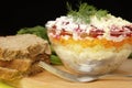 Russian traditional herring salad Royalty Free Stock Photo