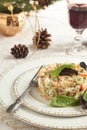 Russian traditional salad Olivier Royalty Free Stock Photo