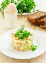 Russian traditional salad olivier Royalty Free Stock Photo