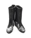 Russian traditional winter felt boot valenki Royalty Free Stock Photo