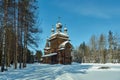 Russian Traditional wooden church Royalty Free Stock Photo