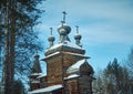 Russian Traditional wooden church Royalty Free Stock Photo