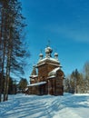 Russian Traditional wooden church Royalty Free Stock Photo