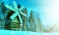 Russian Traditional wooden mill Royalty Free Stock Photo