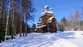 Russian Traditional wooden peasant house , Malye Karely village,