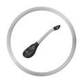 Russian traditional wooden spoon icon in monochrome style isolated on white. Russian country symbol stock Royalty Free Stock Photo