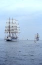 Russian training sailship Mir with full sails Royalty Free Stock Photo