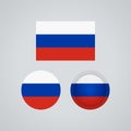 Russian trio flags, illustration Royalty Free Stock Photo