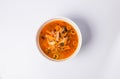 Russian and Ukrainian Cuisine - Solyanka is a Thick, Spicy and Sour Soup. Isolated on White Background Royalty Free Stock Photo