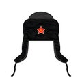 Russian ushanka hat with a star design vector flat modern isolated illustration