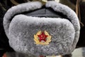 Russian USSR winter fur hat Royalty Free Stock Photo