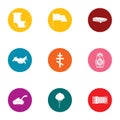 Russian validity icons set, flat style