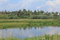 Russian Village houses above a river