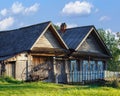 Russian village in summer. Old traditional country house. Visim, Sverdlovsk region, Russia Royalty Free Stock Photo