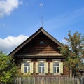 Traditional old russian country house in summer. Village of Visim, Sverdlovsk oblast, Urals, Russia Royalty Free Stock Photo