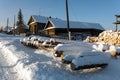 Russian village Visim in winter. Ural region, Russia