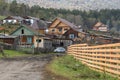 An old village at the foot of the Altai Mountains. Royalty Free Stock Photo