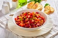 Russian vinaigrette, salad of diced cooked veggies Royalty Free Stock Photo