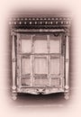 Russian vintage window platband backdrop Royalty Free Stock Photo