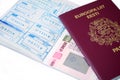 Russian visa and Estonian passport Royalty Free Stock Photo