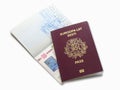 Russian visa and Estonian passport Royalty Free Stock Photo