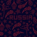 Russian wallpaper, world of Russia pattern with modern and traditional elements