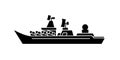 Russian warship black icon. Slava class cruiser Royalty Free Stock Photo