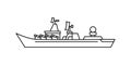 Russian warship line icon. Slava class cruiser